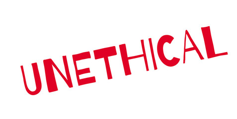 Unethical rubber stamp. Grunge design with dust scratches. Effects can be easily removed for a clean, crisp look. Color is easily changed.