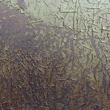 Peinture verte craquell&eacute;e sur plaque m&eacute;tallique