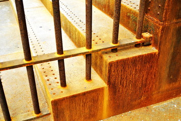 rusty metal staircase