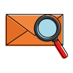 mail envelope with magnifying glass