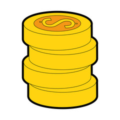 pile coins money isolated icon