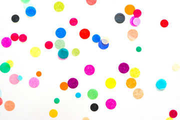 Colorful party confetti with copy space