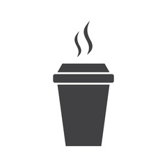 Hot drink icon in modern style isolated on white background. Symbol of a coffee, takeaway drinks, break time and cup of tea.