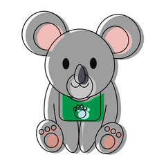 cute koala icon over white background colorful design vector illustration