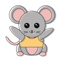 Obraz na płótnie Canvas cute mouse icon over white background vector illustration