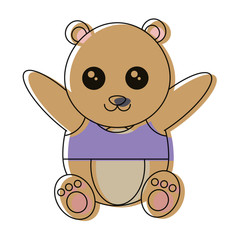 cute bear icon over white background vector illustration