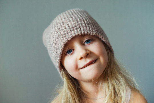 portrait of child  with hat