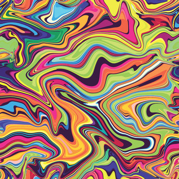 Marble Seamless Pattern In Neon Brightful Colors.