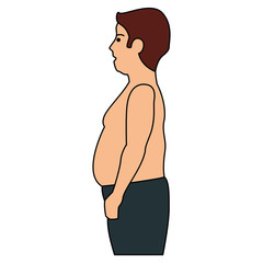 Fototapeta premium obese man without a shirt