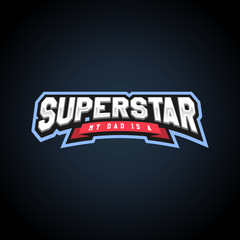 Fototapeta na wymiar Superstar power full typography, t-shirt graphics, vectors. Awesome sport retro text emblem