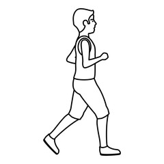 Fototapeta na wymiar thin man in sports suit running
