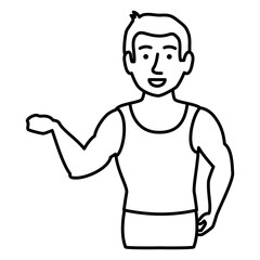 thin man in sports suit