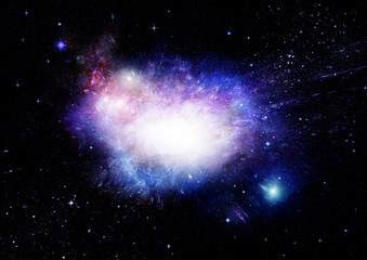 Stars, dust and gas nebula in a far galaxy