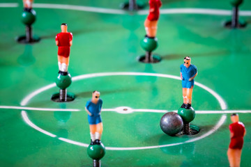 Player figurines of tabletop football game