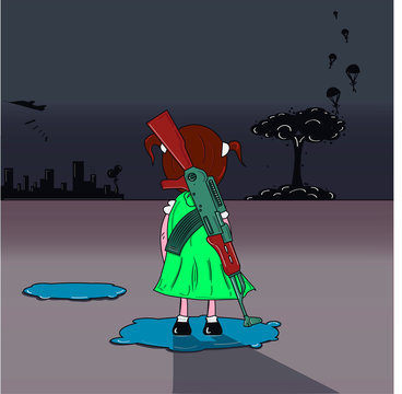 Ni&ntilde;a inocente en la guerra