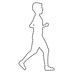 thin man in sports suit running