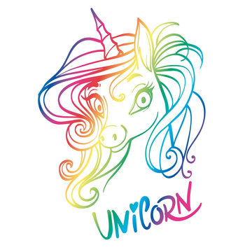 Unicorn. Magical animal. Vector artwork.