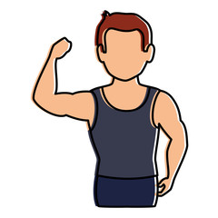 thin man in sports suit