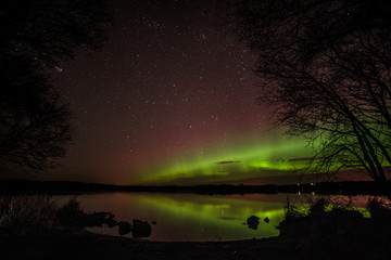 Northern lights at Loch of Skene Aberdeen