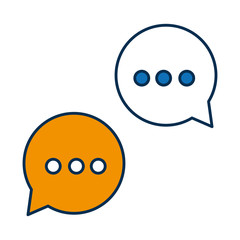 speech bubbles icon over white background vector illustration