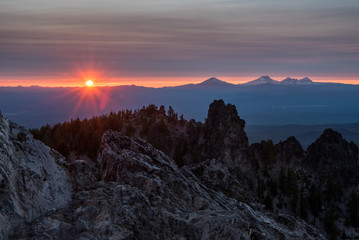 The Rocks of Paulina Peak at Sunset