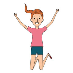 cheerful jumping woman avatar