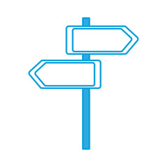 road sign icon over white background vector illustration