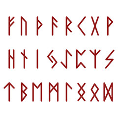 Futhark Runes Red