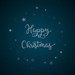 Happy Christmas greeting card. Sparse snowfall background. Sparse snowfall on blue background.great vector illustration.