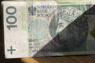 Polskie pieniądze banknoty 100 zł