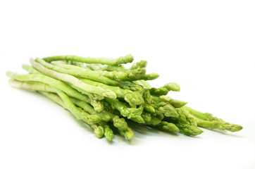 Bundle of green asparagus shoots