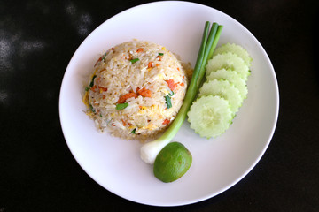 Thai food fried rice in a plate