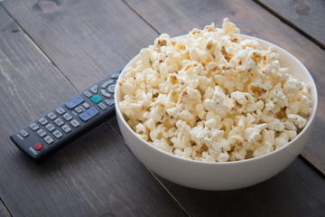 popcorn and remote controler