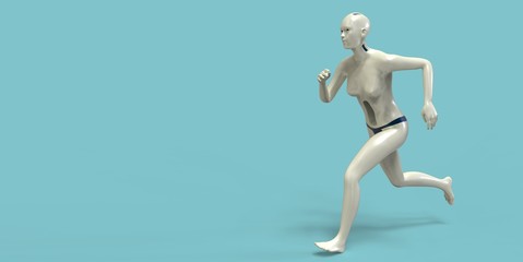 Extremely detailed and realistic high resolution 3d illustration of a humanoid android
