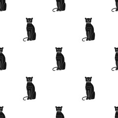 Panther, predatory animal. Pantera, wild cat single icon in black style vector symbol stock illustration web. © pandavector