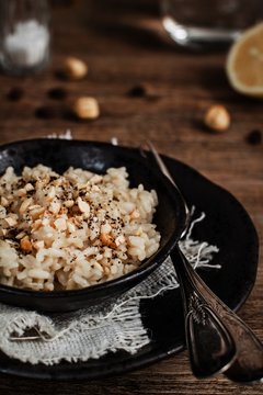 Lemon and coffee risotto