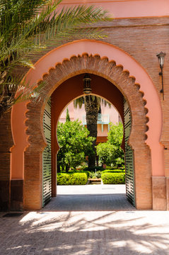 Arch and gateway at the Royal Mansour Spa in Marrakech, Morocco