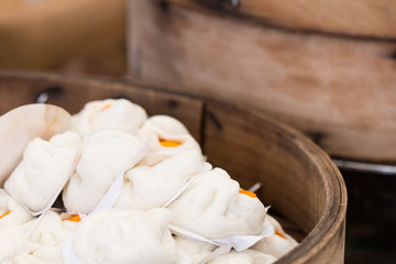 Thai street food with kind of steamed stuff bun