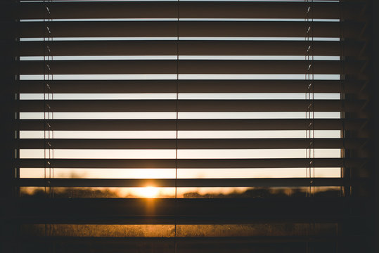 a window at sunset