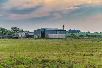Fototapeta na wymiar Rural House Landscape Scene, Uruguay