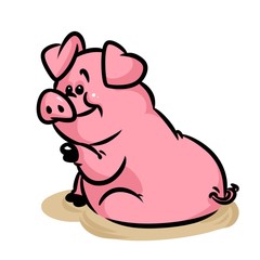 Pig joy cartoon illustration animal character