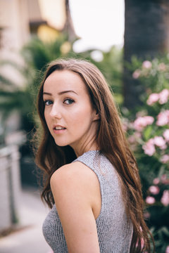 Portrait of an Attractive Young Brunette Woman