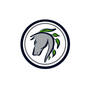 leaf horse logo