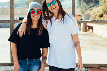 Portrait of young women smiling