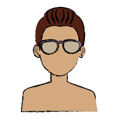 beautiful woman shirtless avatar character