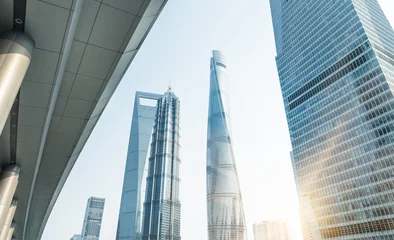 Foto op Plexiglas In the picture is jin mao tower,shanghai tower,shanghai world financial center,shanghai,china. © kalafoto