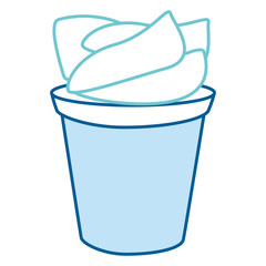 plastic basket with clothes