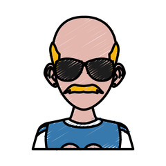 old man with sunglasses cartoon icon vector illustration graphic design