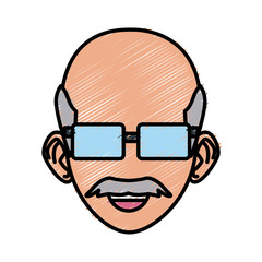 old man with sunglasses cartoon icon vector illustration graphic design