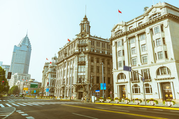 East Zhongshan No.1 Road has many exotic building clusters in the Bund of Shanghai,China.It is one of the most famous tourist destinations in Shanghai.